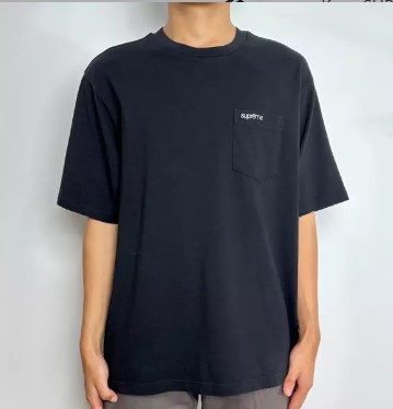 Kaos SUPREME S/S POCKET BLACK TSHIRT 100% ORIGINAL